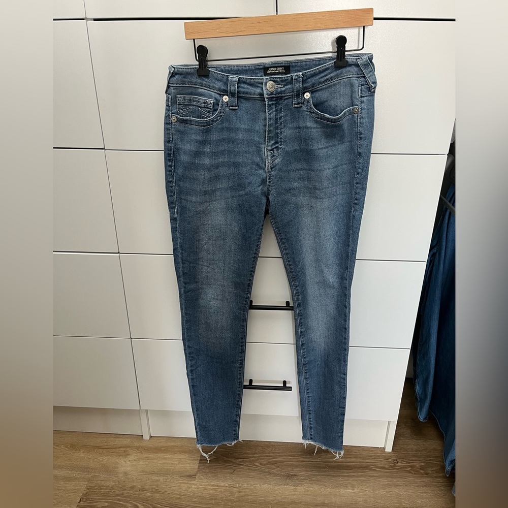 True Religion Blue Jennie Curvy Mid Rise Super Skinny